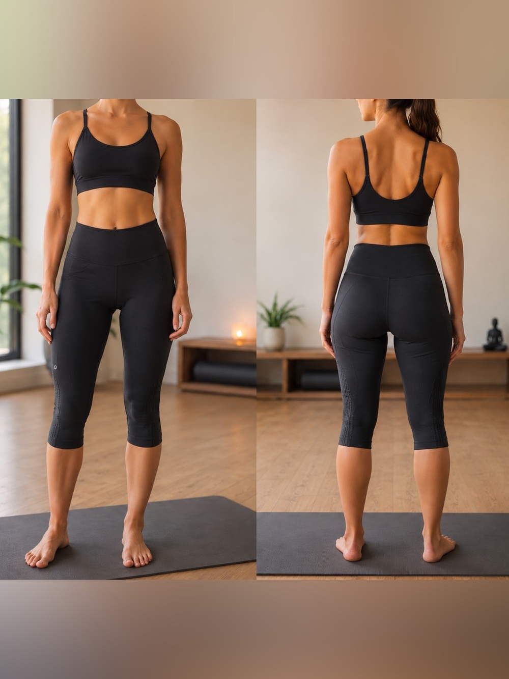 Lululemon Flow & Go Crop Black High-Rise Leggings size 2 no rip tag GUC